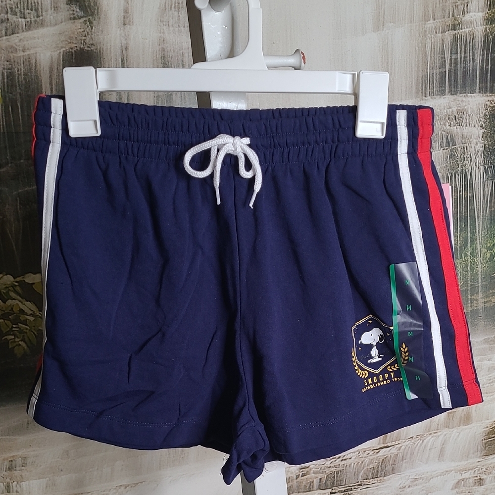 New with tags! Medium Navy Blue Peanuts Snoopy Shorts with Stripes